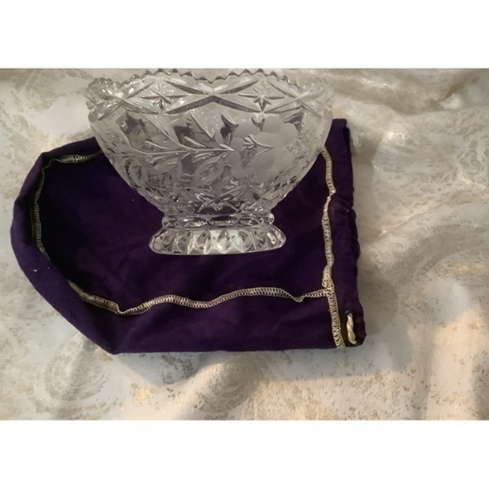 Heavy Lead Crystal Pedestal Bowl